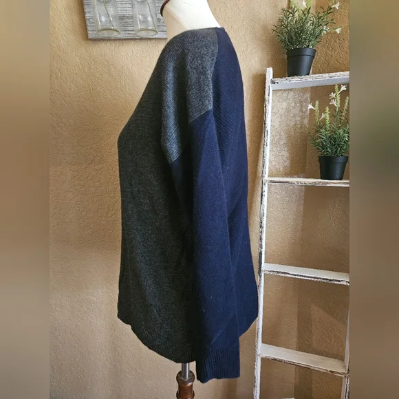 Madewell Kimball Colorblock Sweater Grey Navy Blue Size S - Picture 5 of 10